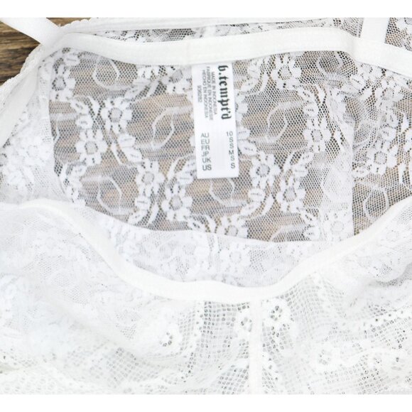 NWT B.tempt'd by Wacoal Womens Lace Kiss Bodysuit 936282 White S - Picture 5 of 5